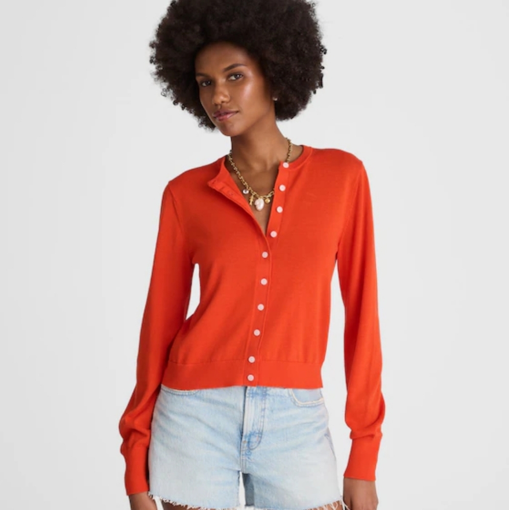 NWT Madewell Cotton Crewneck Cardigan